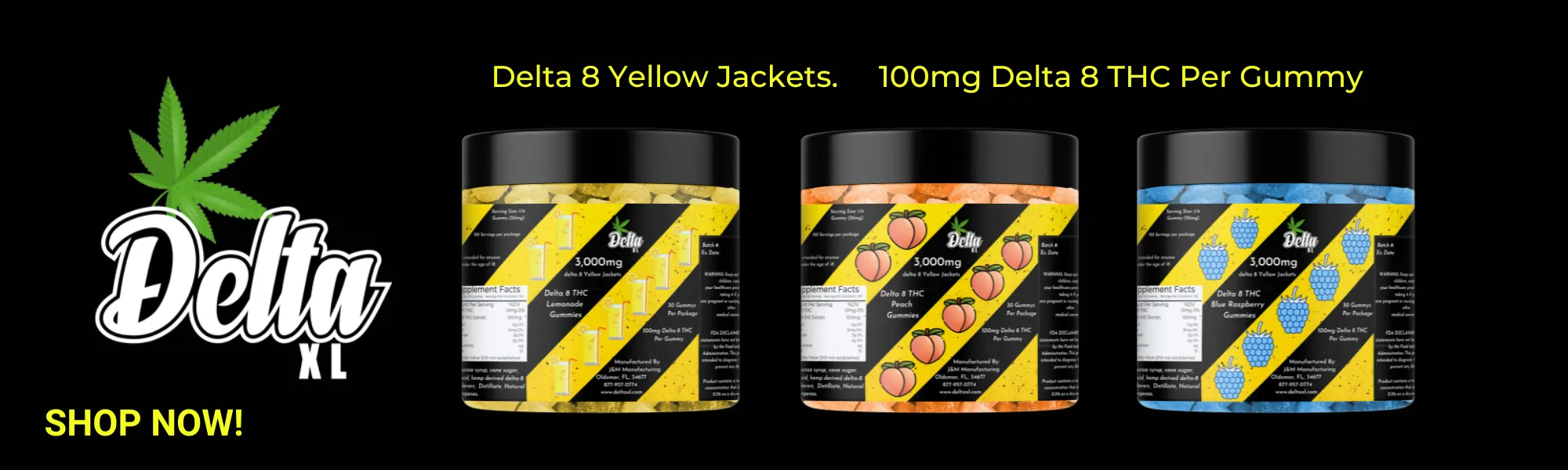delta 8 yellow jackets gummies banner
